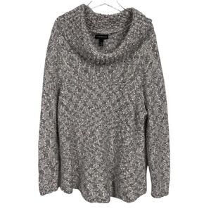 Lane Bryant Cowl Neck Chunky Knit Sweater Pink/Grey Metallic Size 14/16